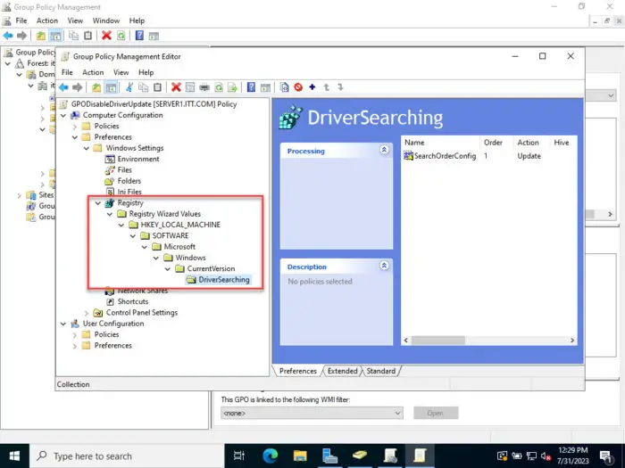 Expand the imported Registry tree