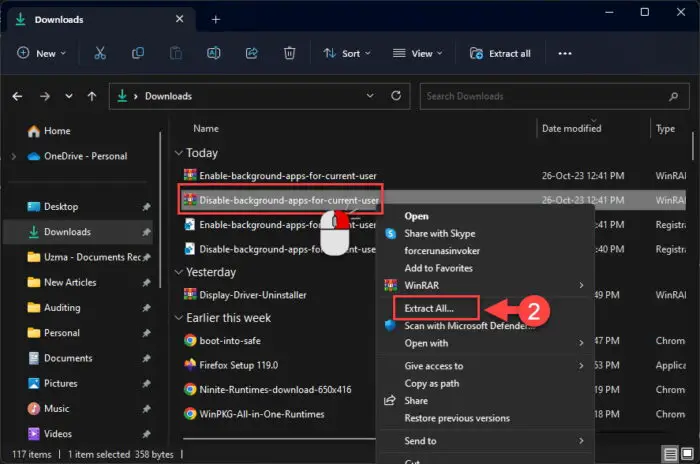 Extract the zip file