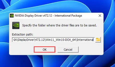 Download the Latest NVIDIA GeForce and Studio WHQL Driver for Windows 11 2 extraction path