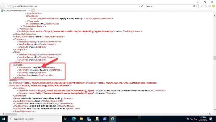 Find GPO linked to OUs