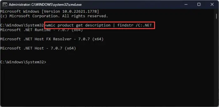 Download .NET 7.0.7 (Offline Installers) 3 Find the installed NET version