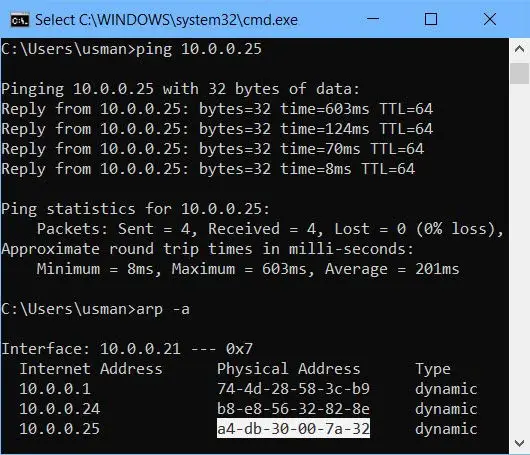 Finding mac address of a remote computer