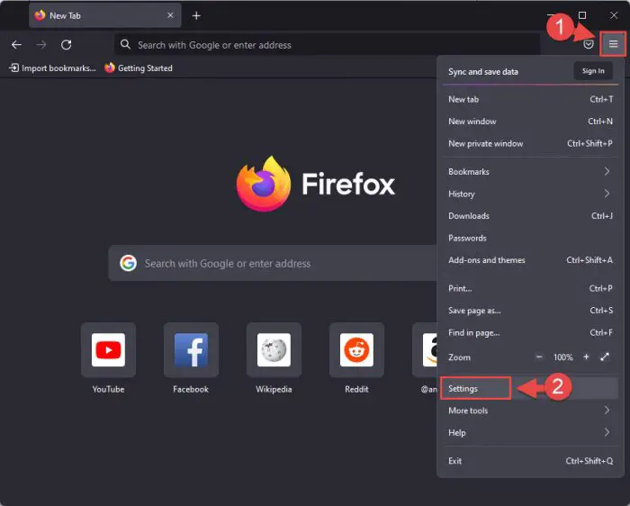 firefox settings