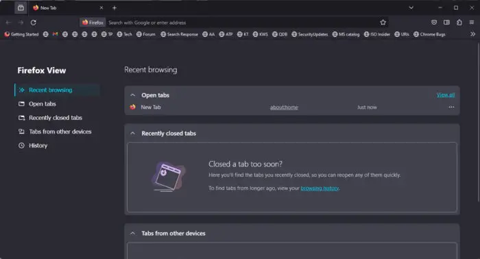 Firefox View