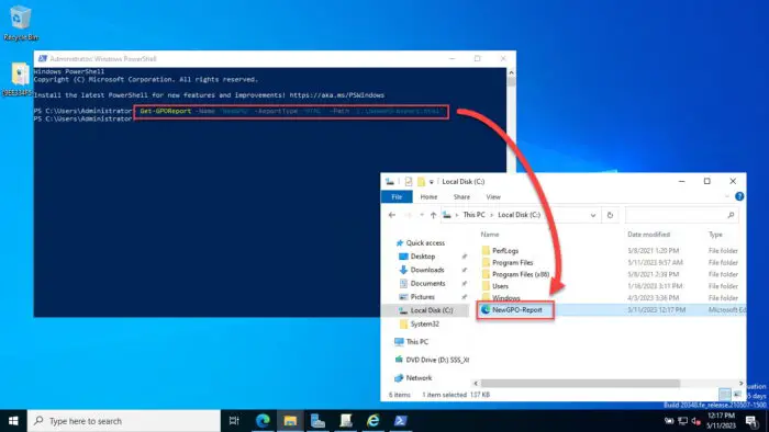 Generate an HTML report for a single GPO using PowerShell Get GPOReport