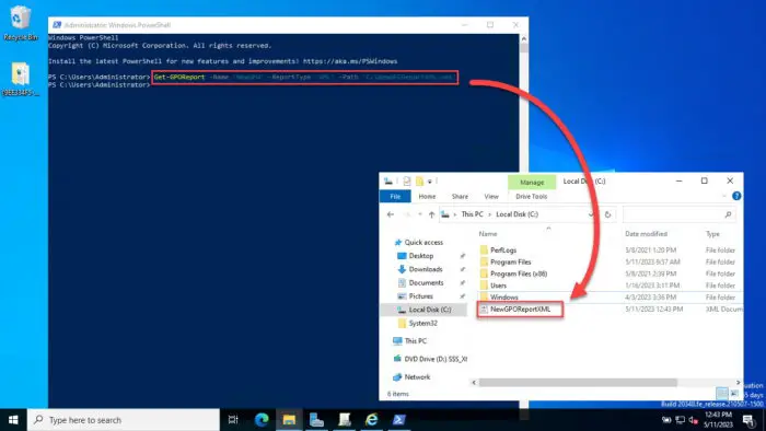 Generate an XML report for a single GPO using PowerShell Get GPOReport 1