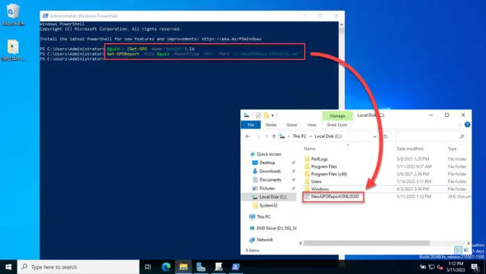 Generate an XML report for a single GPO using PowerShell Get GPOReport using GUID