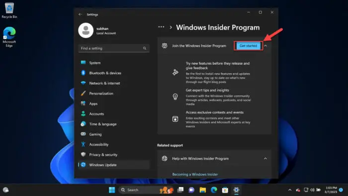 Get started with Windows Insider Program