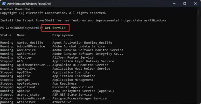 Get Windows Service details in PowerShell