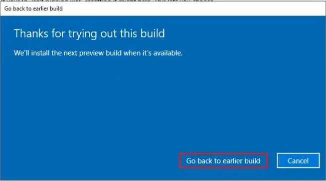 Confirm rollback