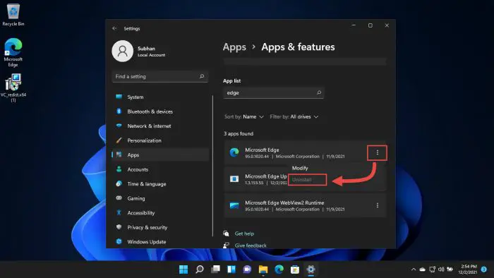 How to Uninstall Microsoft Edge in Windows 11 1 greyed out