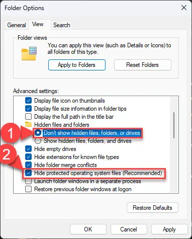 How To Show Hidden And Protected Files And Folders In Windows 11/10 15 Hide protected and hidden items
