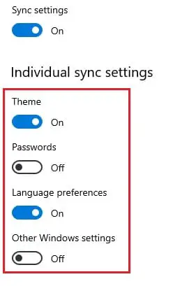 How to Enable, Disable, or Troubleshoot Windows 10 Sync Settings 8 individual sync