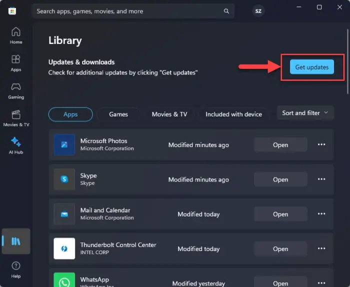 Install Microsoft app updates