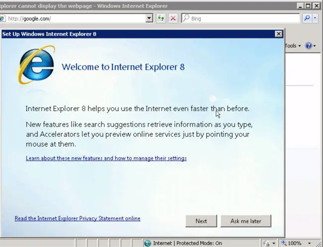 Step By Step Guide To Upgrade From Windows 7 To Windows 10 For Free! 3 Internet Explorer 8 welcome screen