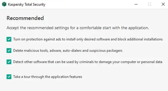 kaspersky after install