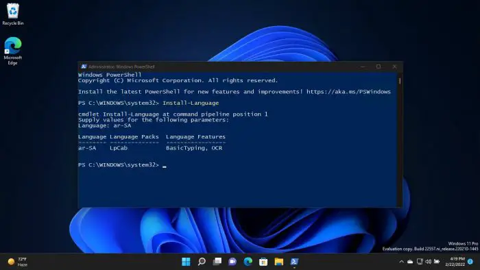 How To Add Language Pack In Windows 11 Using PowerShell 3 language details