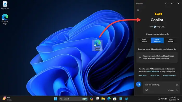How To Create Copilot Shortcut And Open From Context Menu In Windows 11 4 Launch Windows Copilot using desktop shortcut