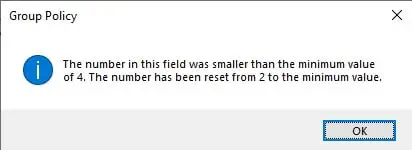 How To Manage Windows PIN Complexity Settings 13 Error prompt for PIN length below 4