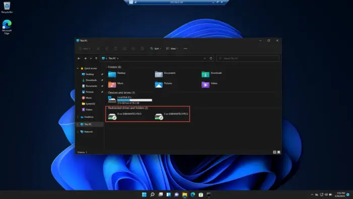 How To Transfer Files Using Remote Desktop In Windows 8 Local rives successfully mounted through RDC