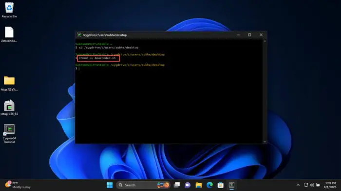 Make the shell script file executable