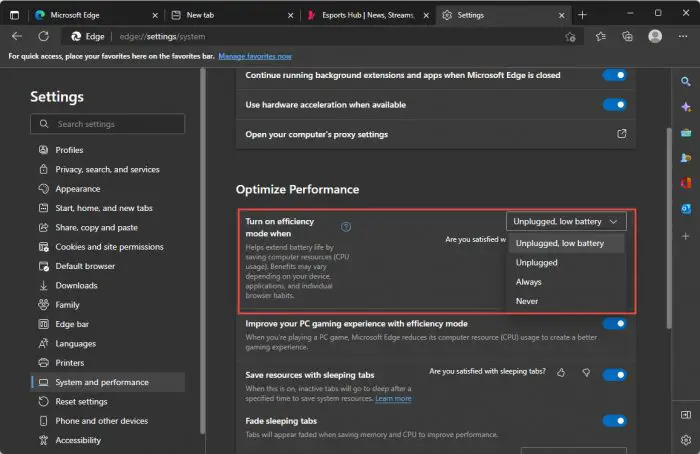 Microsoft Edge 103 Now The Optimal Browser For Gamers 4 Manager efficiency mode