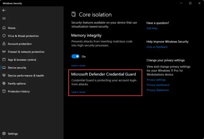 How To Enable Or Disable Windows Defender Credential Guard In Windows 11/10 1 Microsoft Defender Credential Guard in Windows Security