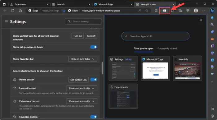 Download Microsoft Edge 115 Fixes 14 Vulnerabilities, Includes Mouse Gestures, Split View 4 Microsoft Edge split screen