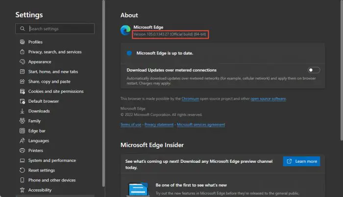 Microsoft Edge 105 Released With Critical Security Fixes, Security Baseline; Still Might Crash 2 Microsoft Edge successfully updated