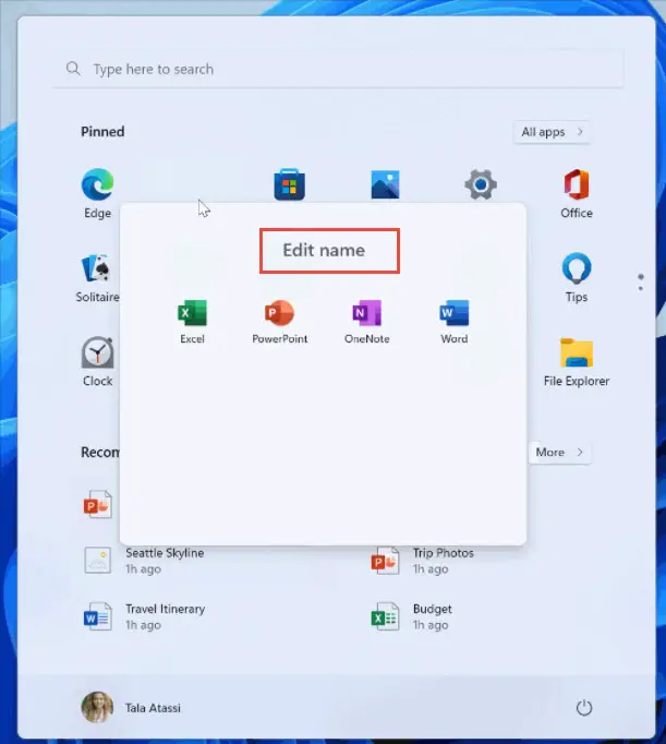 Windows 11 Build 22579 Allows Naming Start Menu Folders And More 1 name folders