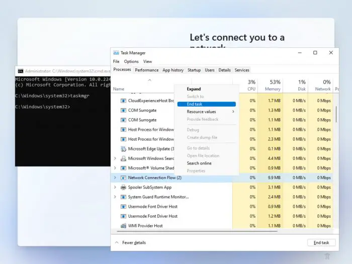 How To Install Windows 11 Without Microsoft Account (Home And Pro Editions) 6 Network Connection Flow process end