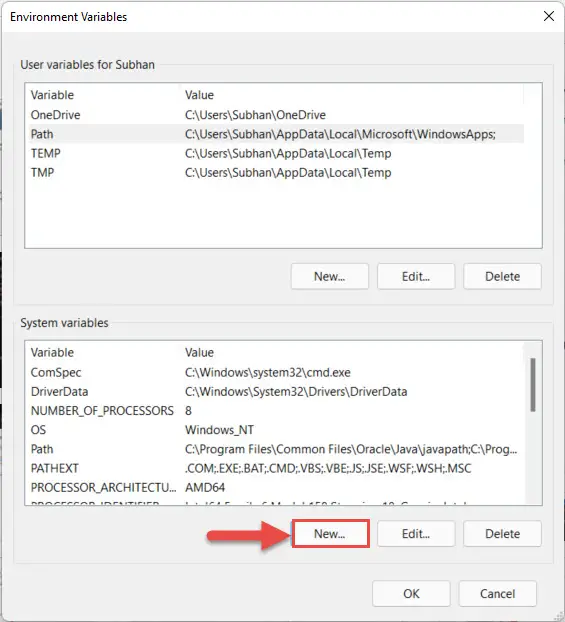 new system variable