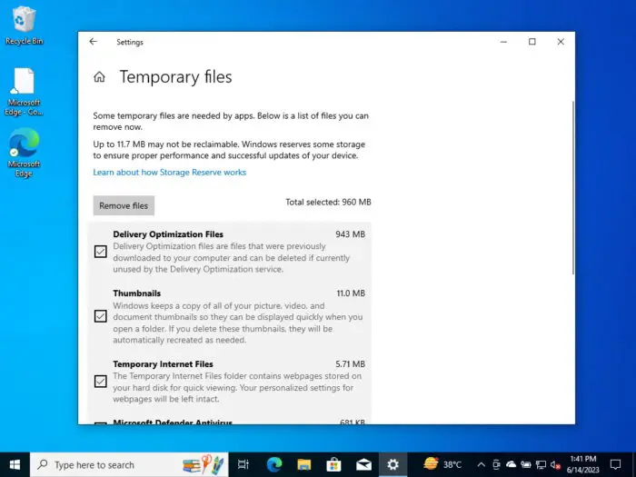 No significant files to clean up after installing KB5027215