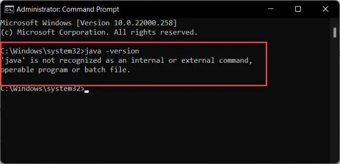 How to Install Java on Windows 11 1 not recognized java