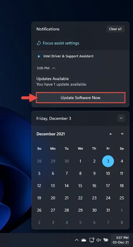 How To Install Latest Intel Drivers using Intel Driver and Support Assistant 9 notification for available update