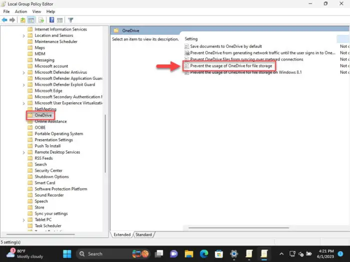 Open Group Policy for OneDrive