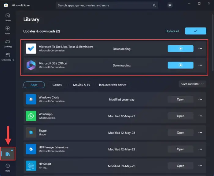 How To Increase Microsoft Store Download Speeds 3 Open Microsoft Store library