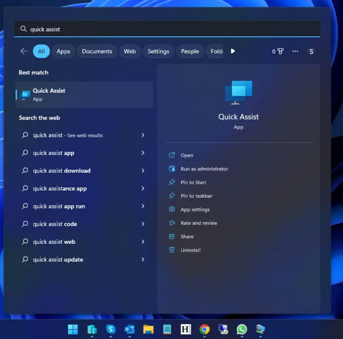 How To Use Microsoft Quick Assist In Windows 10/11 For Remote Desktop Connection 1 Open Quick Assist from Start menu