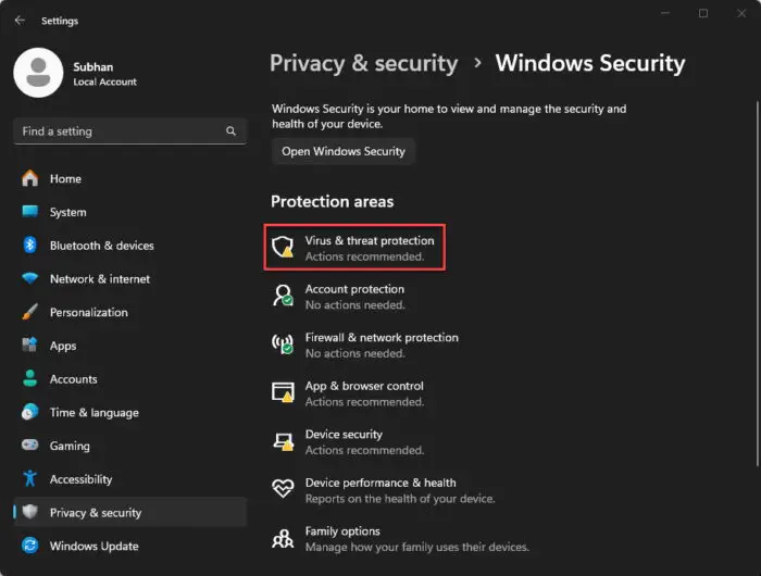 Open Virus and Threat Protection