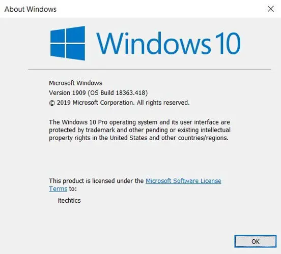 OS Build 18363 418 OS Build 18363 418