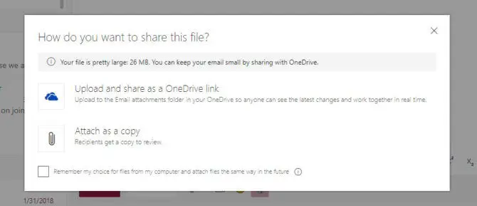 Outlook.com attachment file warning