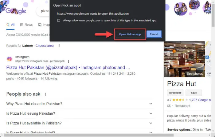 How To Enable Click-To-Call Feature In Google Chrome 1 Pick an app to call