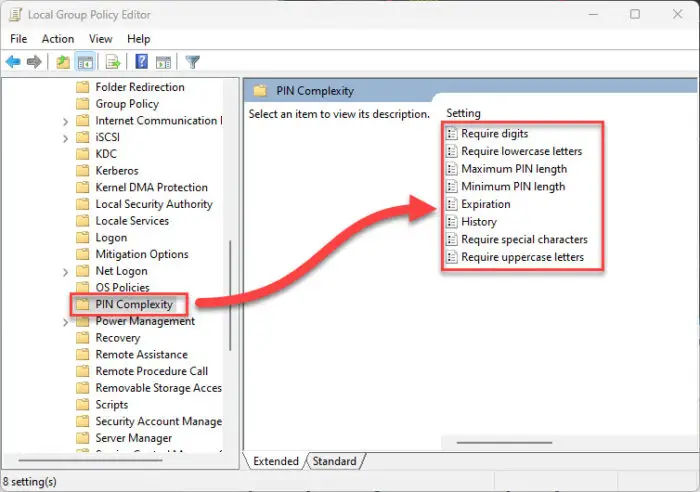 How To Manage Windows PIN Complexity Settings 6 PIN complexity Group Policy settings
