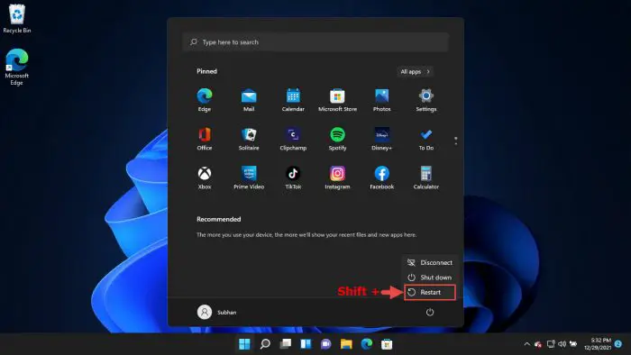 7 Ways to Boot Into Safe Mode in Windows 11/10 1 power menu start menu