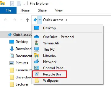 Where Is The Recycle Bin And How To Open It In Windows 6 Open Recycle Bin from File Explorer navigation bar