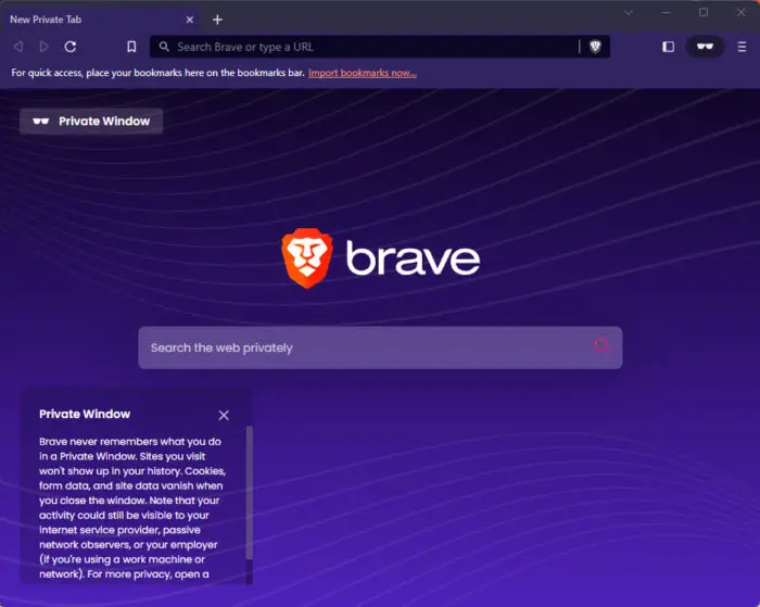 How To Enable, Disable In-Private Browsing In All Browsers 38 Private window in Brave