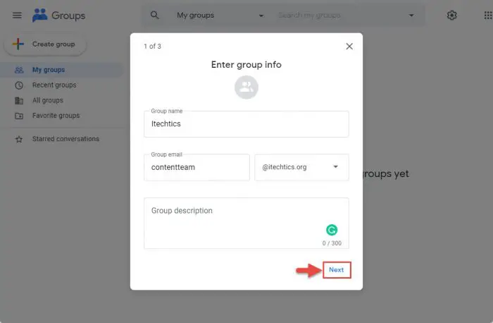 provide group details