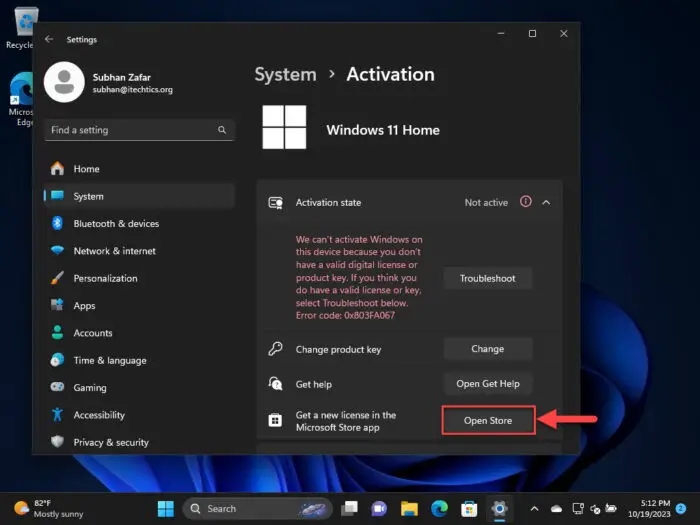 Purchase Windows 11 license from the Microsoft Store