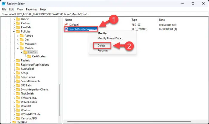 How To Enable, Disable In-Private Browsing In All Browsers 18 Re enable private browsing in Firefox