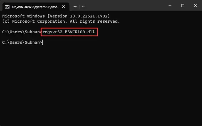 Re register the DLL file